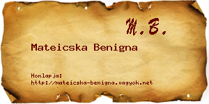 Mateicska Benigna névjegykártya